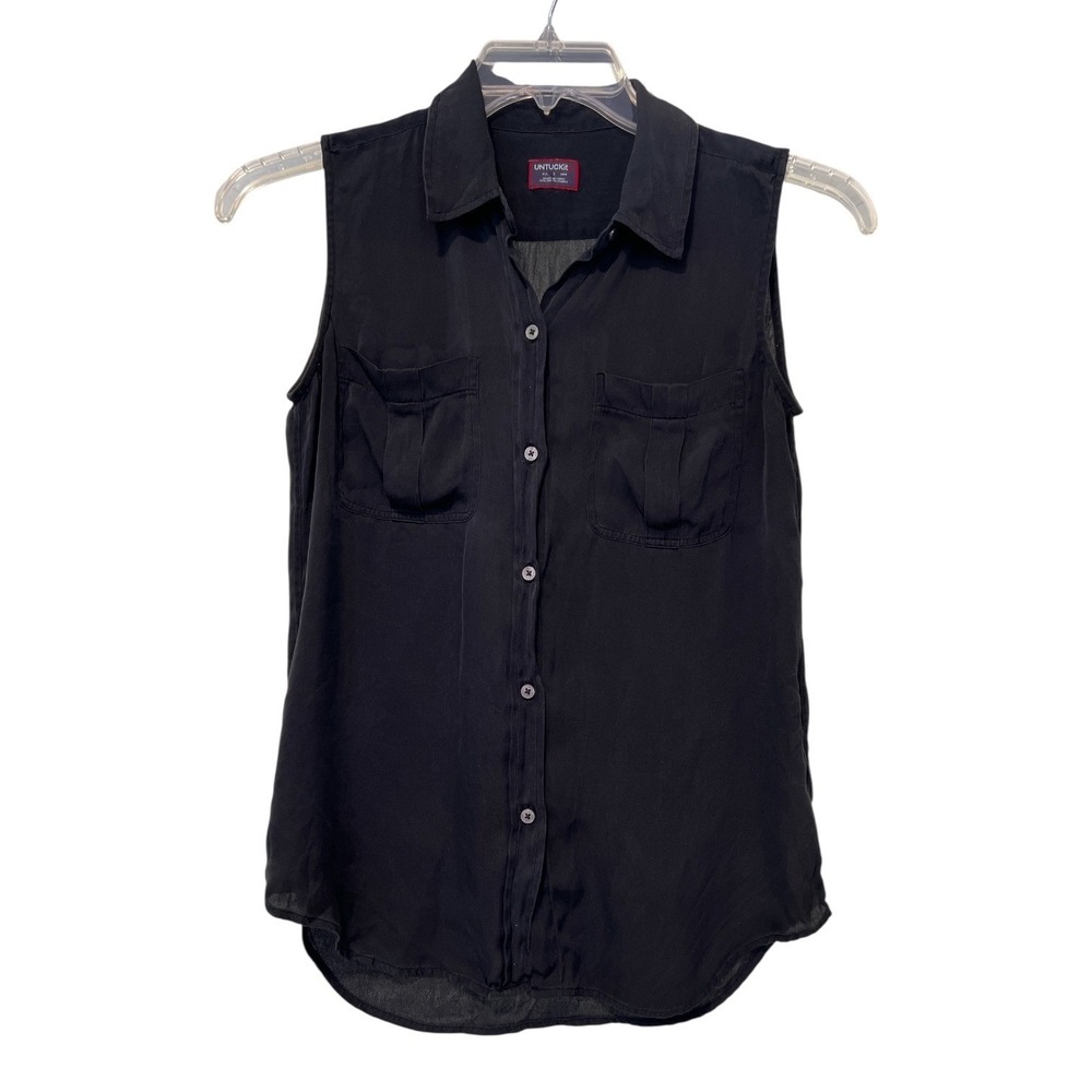 UNTUCKit | Silk Blend Sleeveless Button Down Top Size 2 Casual Capsule Wardrobe‎